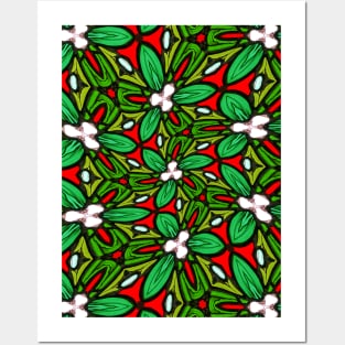 Colorful Glass Flower Pattern Posters and Art